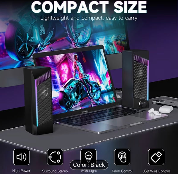 سماعات ألعاب ستيريو RGB موديل C0713 – إضاءة متعددة الألوان وصوت قوي مجسم